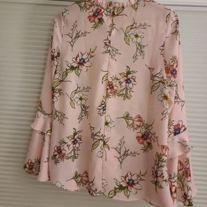 Pink floral blouse
